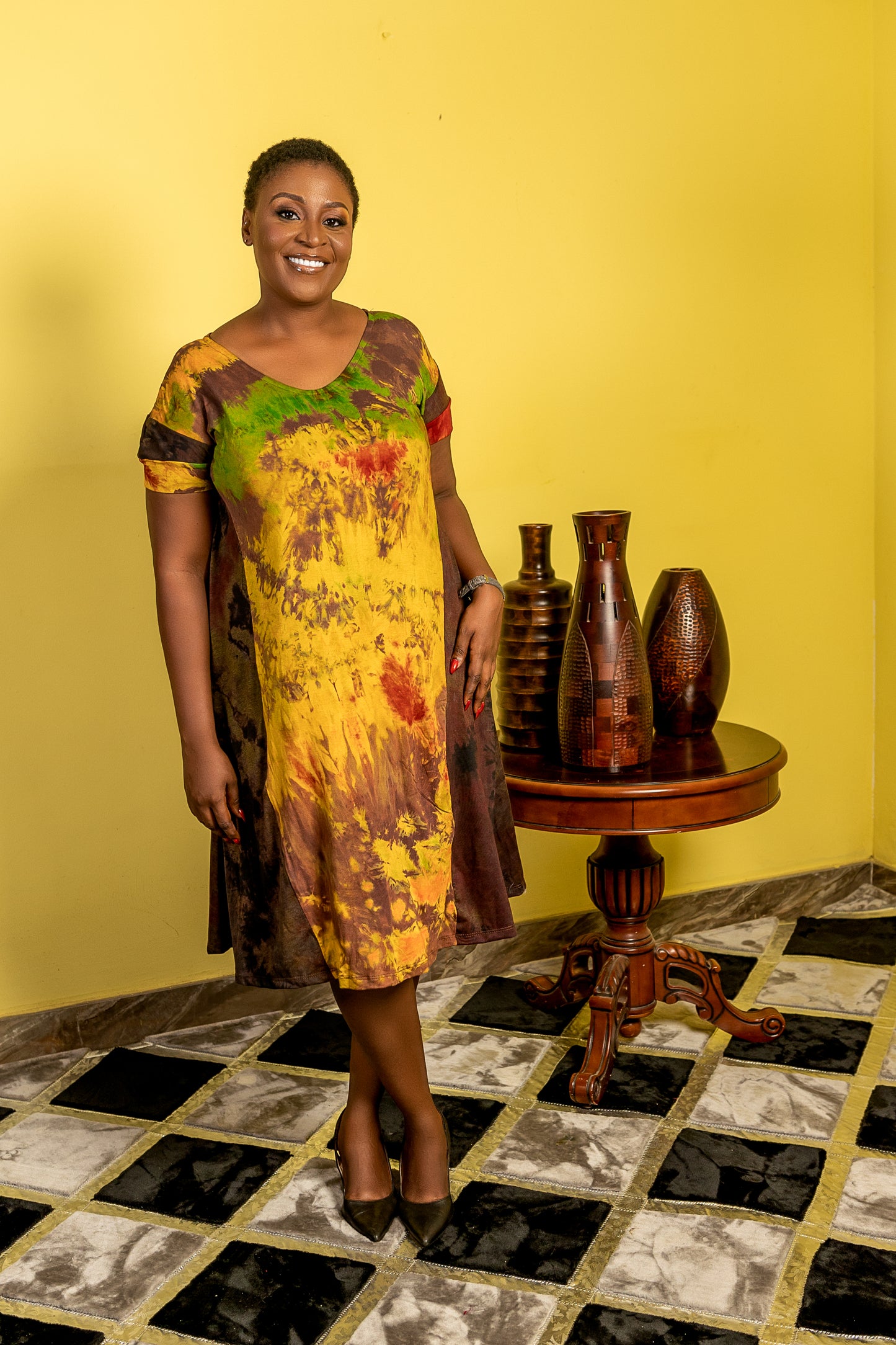 Boho Tie-Dye Shift Dress