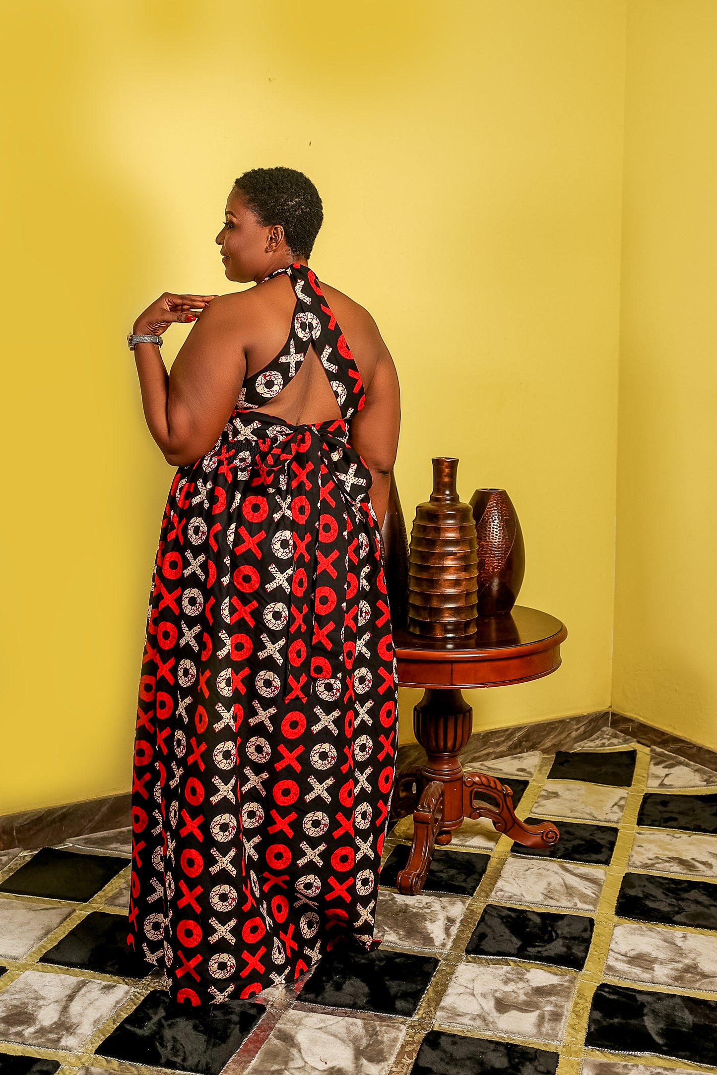 Black and Red Maxi Dress