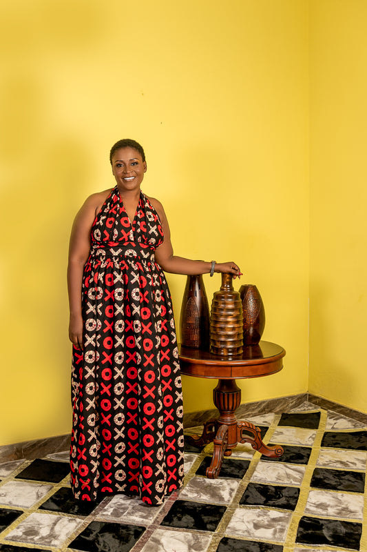 Black and Red Maxi Dress