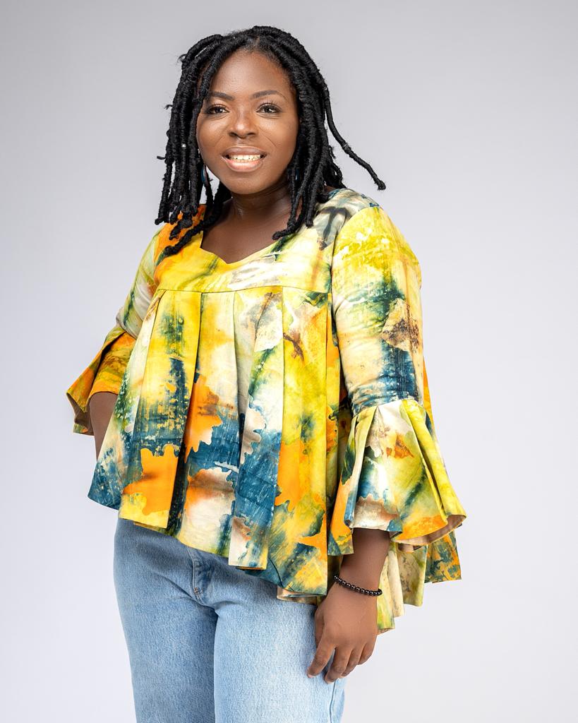 Tie Dye 3/4 Sleeve Pleated Top