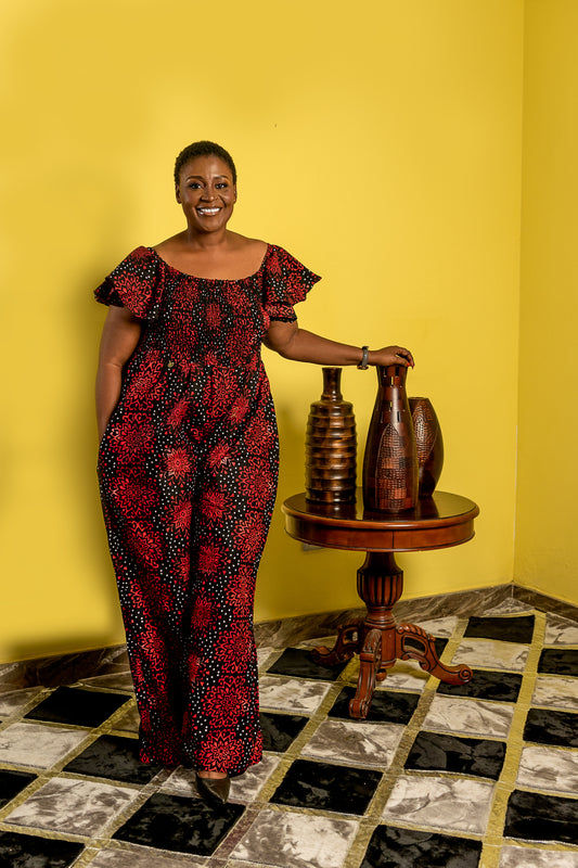 Crimson Bloom Jumpsuit