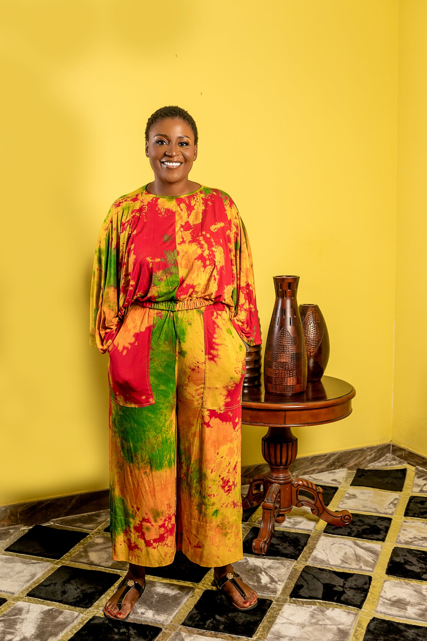 Carnival Tie-Dye Top and Cropped Pants