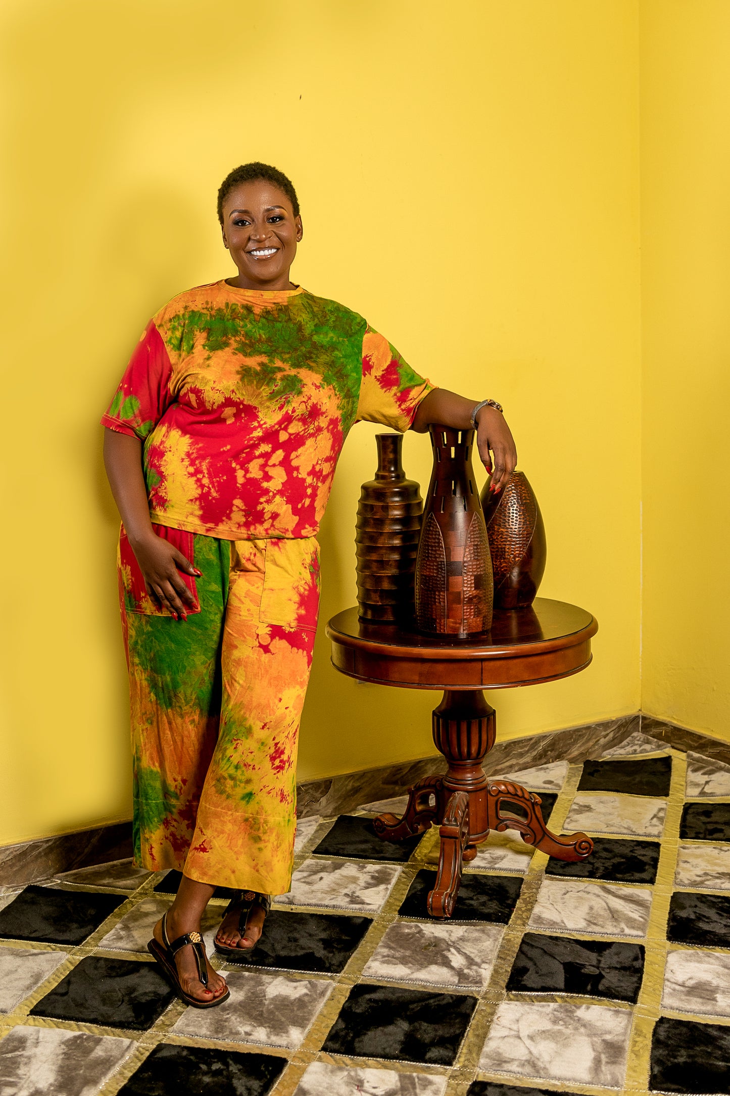 Carnival Tie-Dye Top and Cropped Pants