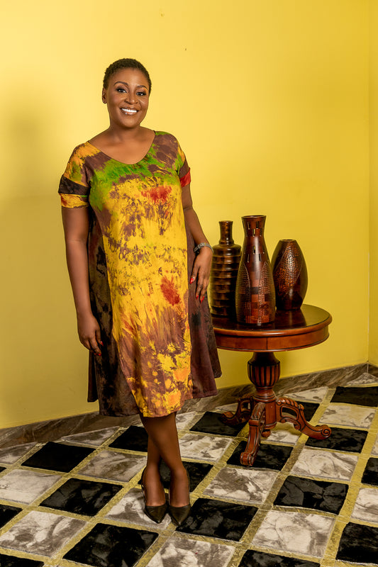 Boho Tie-Dye Shift Dress